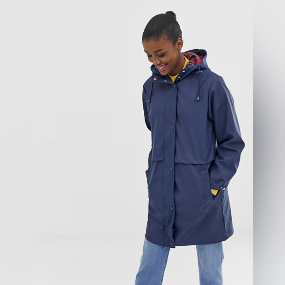 ASOS DESIGN Raincoat with brushed check lining, US Women’s 10